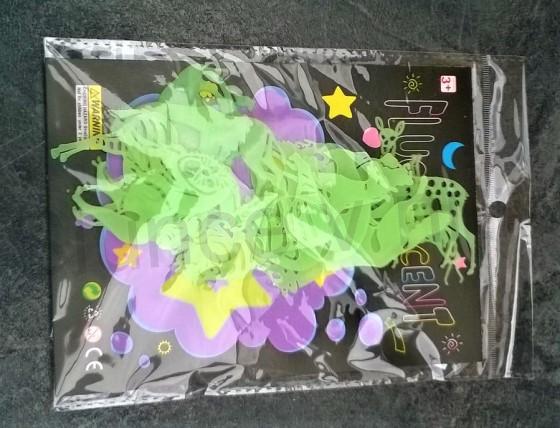 Samolepka zviřata sviticí ve tmě 12 ks (E396)