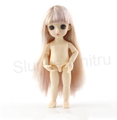 Pohyblivá panenka Doll 16 cm s dlouhými vlasy (D470)