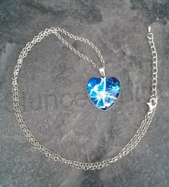 Náhrdelník s přívěškem srdce a motýlem (BD415)