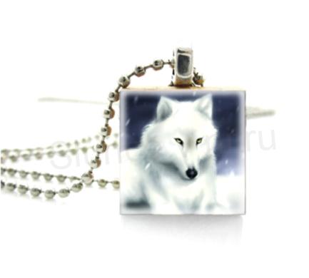 Náhrdelník s přívěškem vlka ve dřevě (BD423)