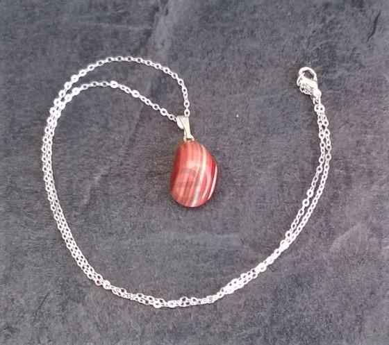 Náhrdelník Řetízkový přívěšek s achátem (X597)