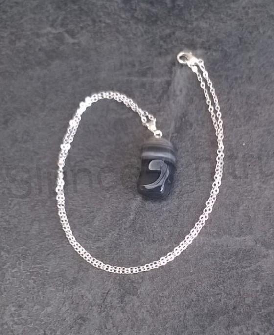 Náhrdelník Řetízkový přívěšek s achátem (X598)