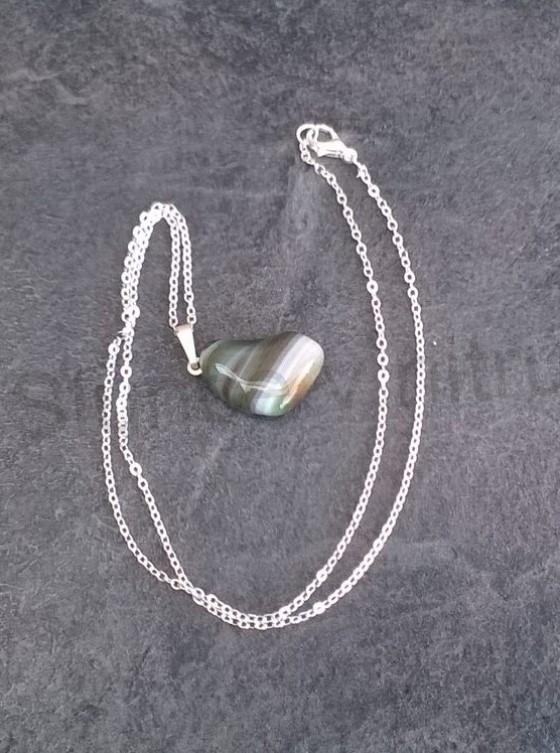 Náhrdelník Řetízkový přívěšek s achátem (X599)