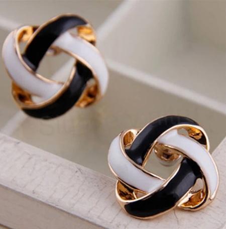 Puzetové náušnice uzel - barevné (BB525)