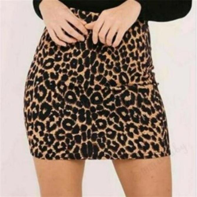 Dámská sexy minisukně s leopardím vzorem – L (K119)