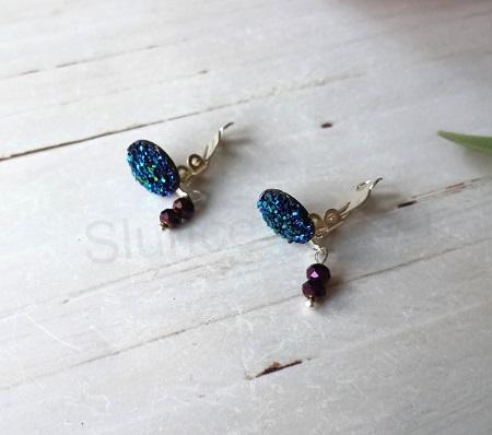 Náušnice klipsy ozdobné měnicí barvu na světle 12 mm (BB540)