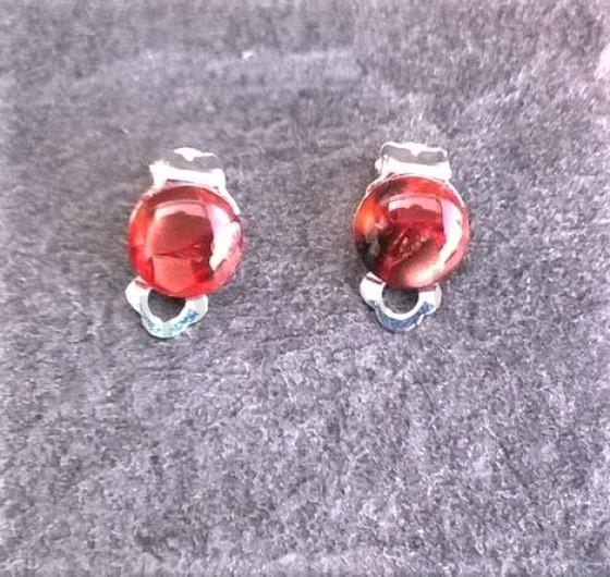 Náušnice klipsy se syntetickým opálem 10 mm (BB542)