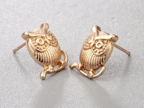 Puzetové náušnice Sova z chirurgické oceli více barev (BB544)