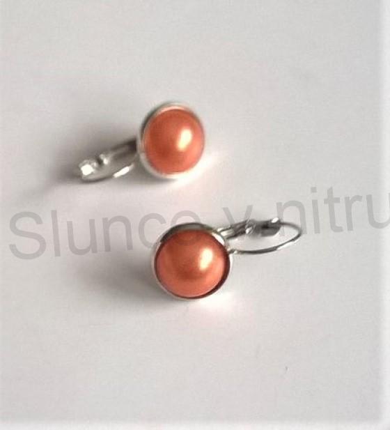 Platinové náušnice s  perleťovou perlou (BB548)