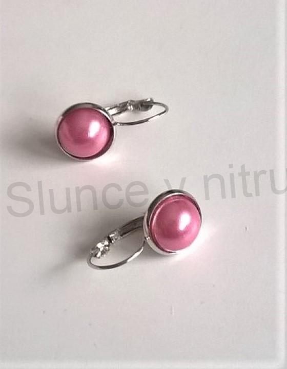 Platinové náušnice s  perleťovou perlou (BB549)