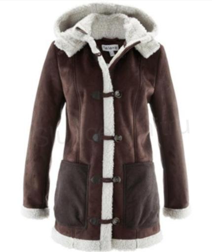 Moderní kabát, bunda s kožešinou velikost 46 (K126)