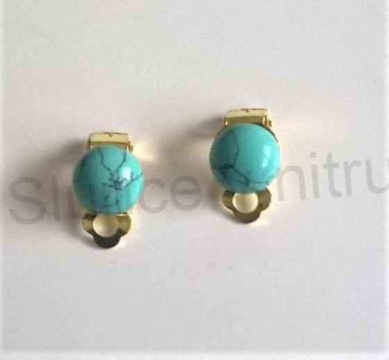 Minerální náušnice klipsy s tyrkenitem 17,6 x 10,2 mm (X607)