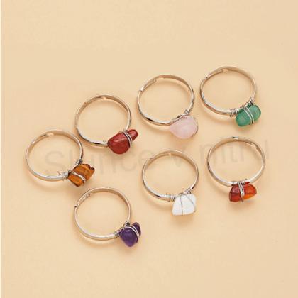 Nastavitelný minerální prsten růženín číslo 3 (X612)