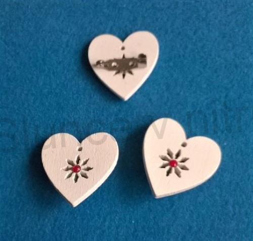 Brož srdce s kamínkem (HB106)