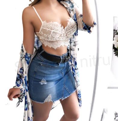 Krajková podprsenka bílá, černá (K138)