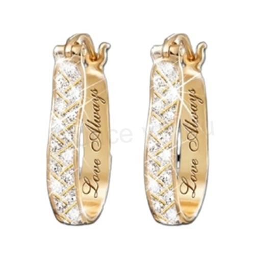 Dlouhé pozlacené visací náušnice s kříšťálky (BB555)