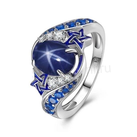 Prsten s hvězdou a krystaly velikost 59 (BP361)