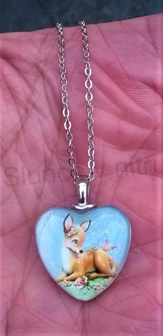 Náhrdelník s přívěškem srnečka (BD444)
