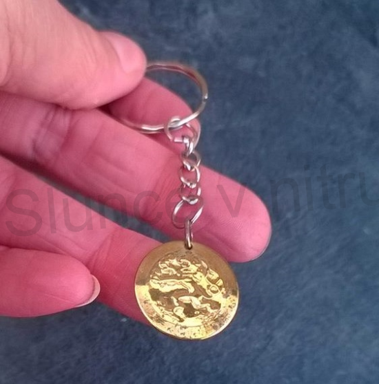 Přívěsek na klíče - mince s Českým lvem (H214)
