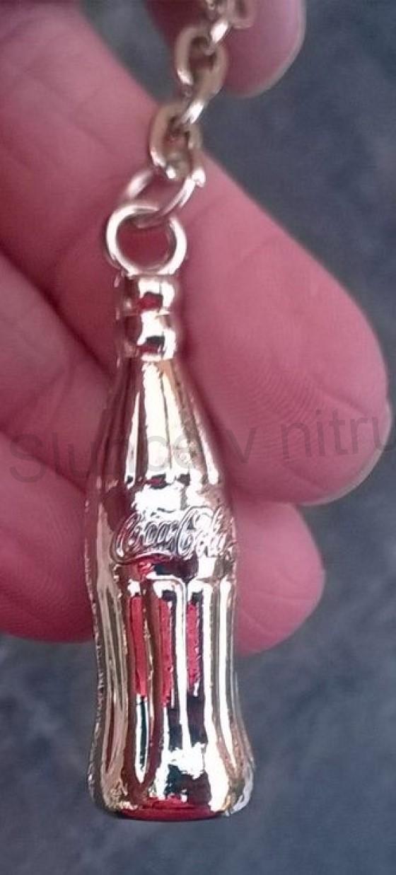 Přívěsek na klíče - Láhev Coca Cola z nerez oceli (D658)