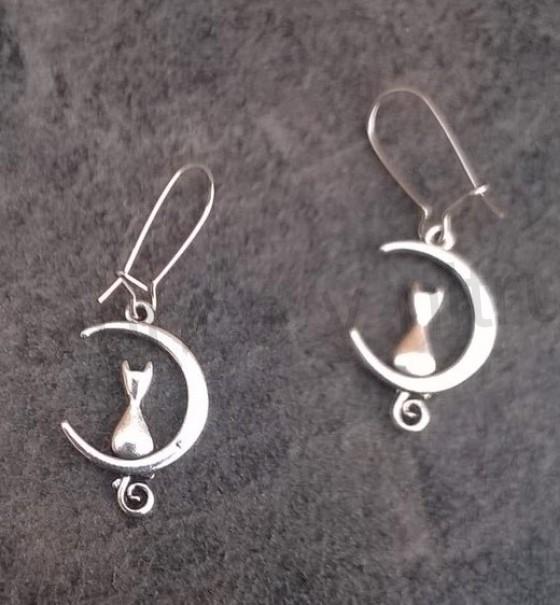 Visací náušnice kočička, kočička (BB564)