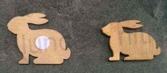 Nalepovací dřevěný zajíček, výřezy (V31)