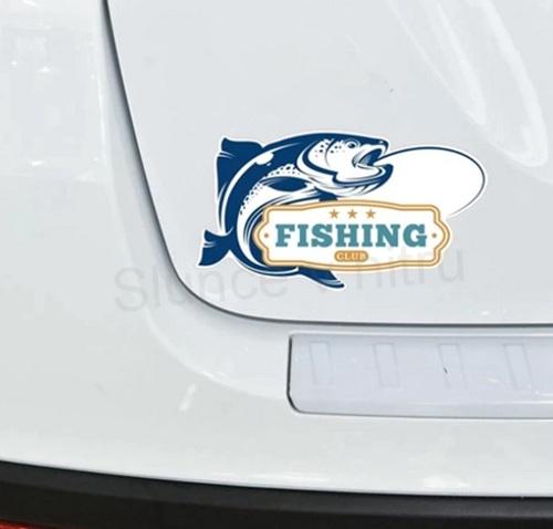 Samolepky na auto pro rybáře Fishing Club (E473)