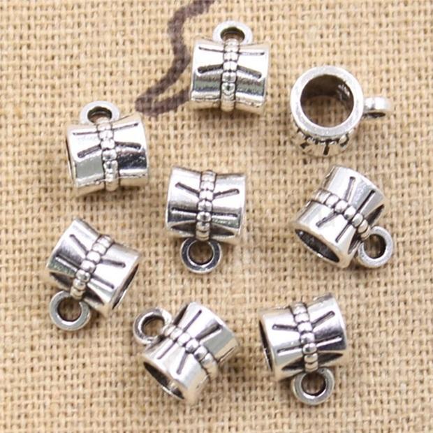 Slitinový korálek s očkem 10 × 7 mm – starožitná platina (AA292)