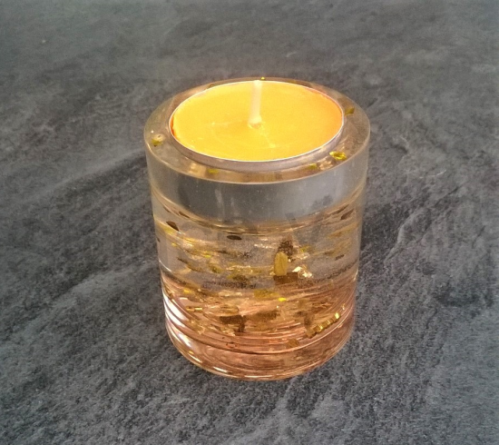 Orgonitová vázička- svícen s tygřím okem 5,6x5,1 cm (PP133)