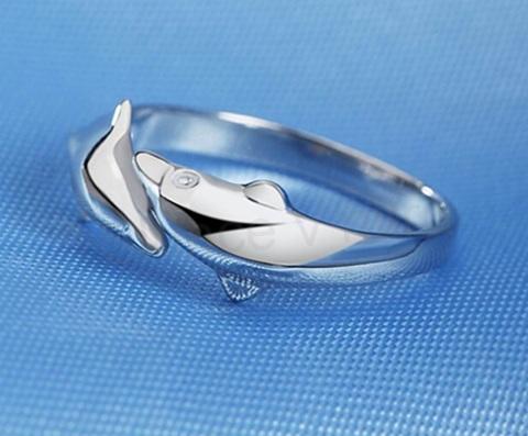 Otevřený prsten s delfíny (BP366)