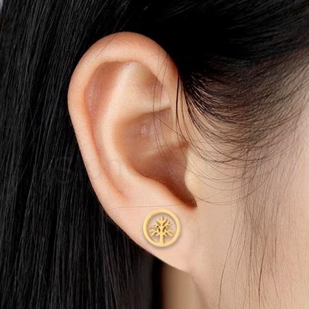 Puzetové náušnice strom života z chirurgické oceli (BB576)