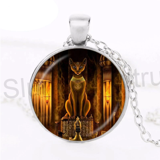 Náhrdelník s přívěškem Staroegyptská kočičí bohyně (BD462)