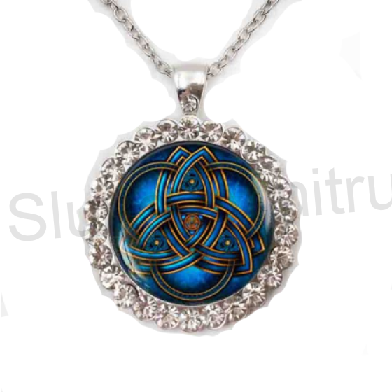 Náhrdelník s přívěškem Triquetra a kamínky (BD472)
