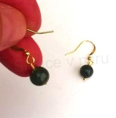 Minerální Serpentinové náušnice zlaté (X685)