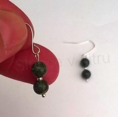 Minerální Serpentinové náušnice platinové (X686)