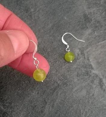 Minerální olivínové náušnice stříbrné (X695)