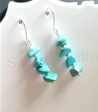 Minerální Tyrkenitové náušnice stříbrné (X704)