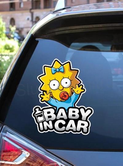 Samolepka na auto Dítě v autě Lisa Simpson (E489)