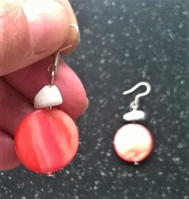 Minerální  náušnice Perleťové (X709)