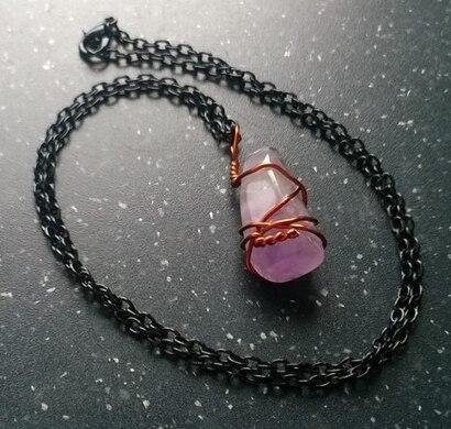 Minerální náhrdelník ametystový (X712)