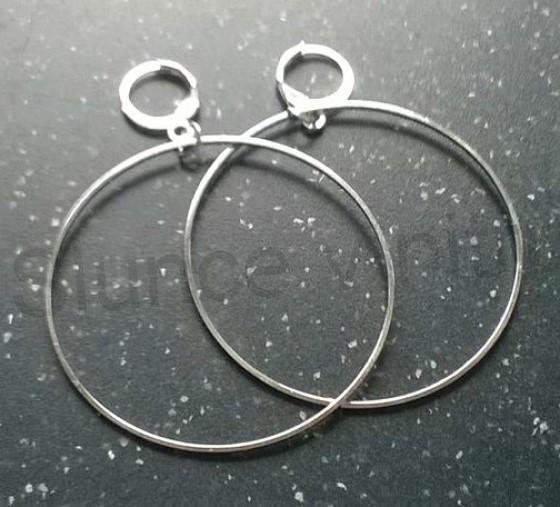 Kruhové náušnice kruhy platinové (BB588)