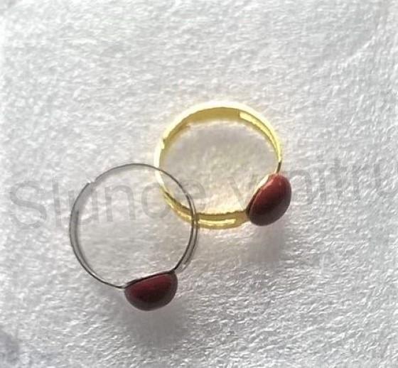 Nastavitelný minerální prsten jaspis zlatý, minerál 8,3 mm (X724)