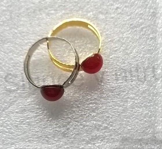 Nastavitelný minerální prsten z karneolu, platinový (X730)