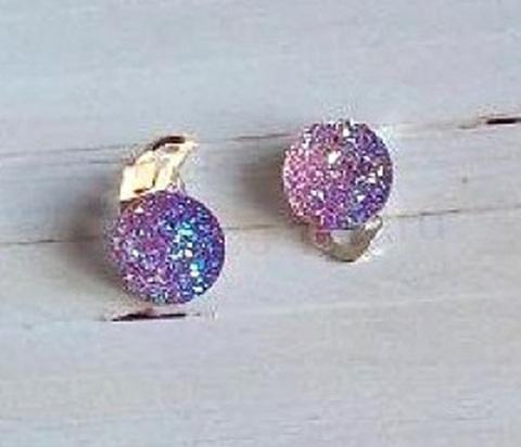 Náušnice klipsy fialové měnicí (BB595)