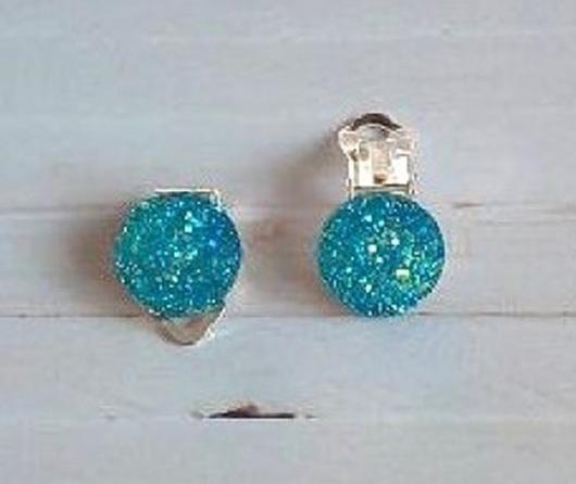 Náušnice klipsy světle modré měnicí 12 mm (BB598)