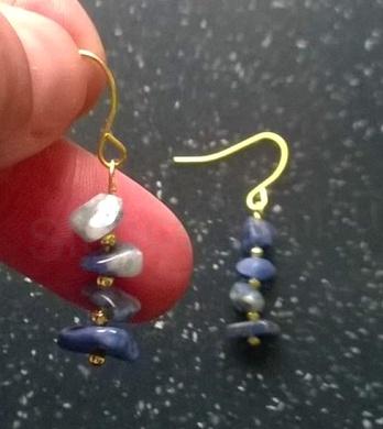 Minerální  náušnice sodalit (X743)