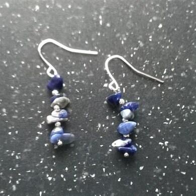 Minerální  náušnice sodalit (X744)