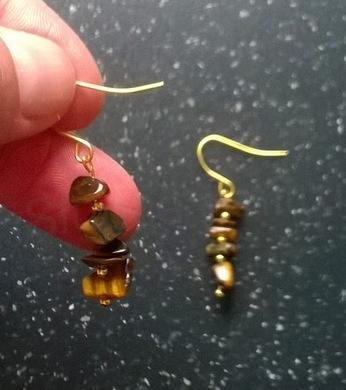 Minerální  náušnice tygří oko (X746)