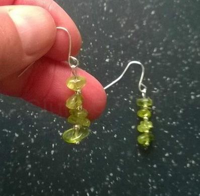 Minerální  náušnice olivín (X747)