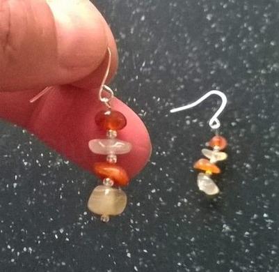 Minerální  náušnice karneol (X753)